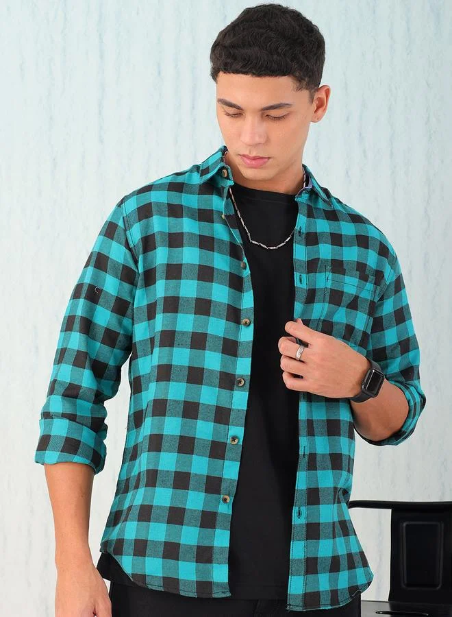 Take Two Men Checkered Flannel Casual Shirt By HardSoda