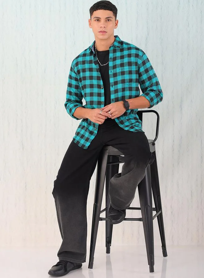 Take Two Men Checkered Flannel Casual Shirt By HardSoda