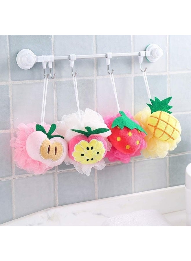 ليفة استحمام شبكية بتصميم فاكهة كرتونية لطيفة - إسفنجة بوف ليفة حمام لجسم ناعم - كرة تنظيف وتقشير الجسم من النايلون للكبار والأطفال - فرشاة استحمام رغوية - أشكال فراولة، بطيخ، أناناس (قطعة واحدة) - Image 2