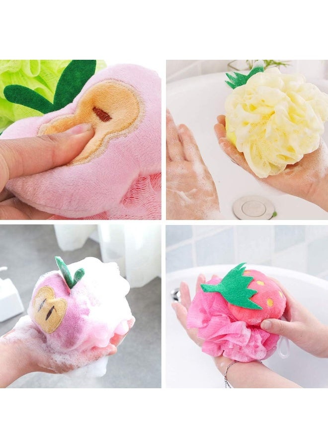 ليفة استحمام شبكية بتصميم فاكهة كرتونية لطيفة - إسفنجة بوف ليفة حمام لجسم ناعم - كرة تنظيف وتقشير الجسم من النايلون للكبار والأطفال - فرشاة استحمام رغوية - أشكال فراولة، بطيخ، أناناس (قطعة واحدة) - Image 4