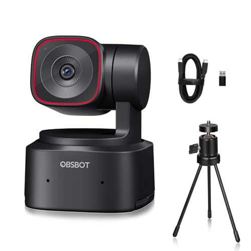 OBSBOT Tiny 2 Lite, PTZ 4K Webcam 1080P@60fps HDR, PC Camera with AI Tracking, Micros with AI Noise Cancellation, Tripod, Gesture Control, Auto Focus, Plug & Play, Ideal for Gaming or Streaming - Image 1