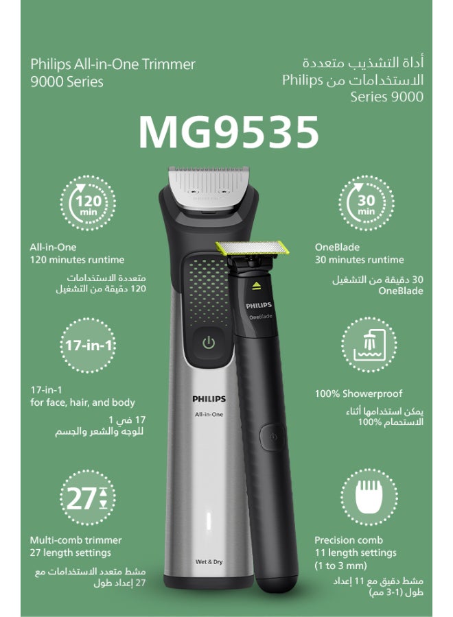 Philips All-in-One Trimmer 9000 Series Trimmer 17 in 1 -MG9535/15 - Image 2