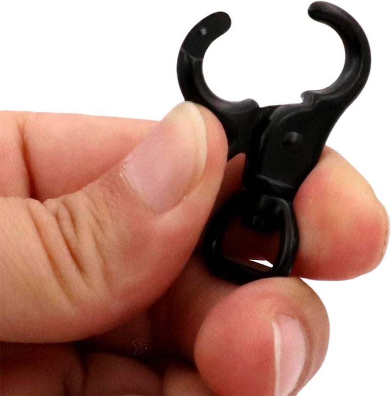 BIKICOCO 1/2'' Swivel Trigger Snap Hook Lobster Claw Clasp Spring Loaded Clip, D-Ring Ended, Black - Pack of 20 - Image 4