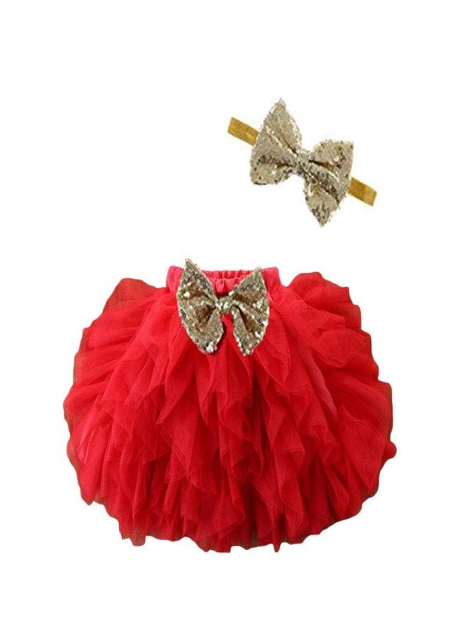 HIBA Baby Girl Tutu Skirt with Frill Style red 18-24 Months - Image 1