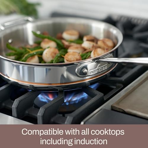 All-Clad Copper Core 5-Ply Stainless Steel Cookware Set, 5 Piece, Induction, Oven Broiler Safe 600F, Pots and Pans, Sauce Pan, Saute Pan, Cookware, Silver - Image 4