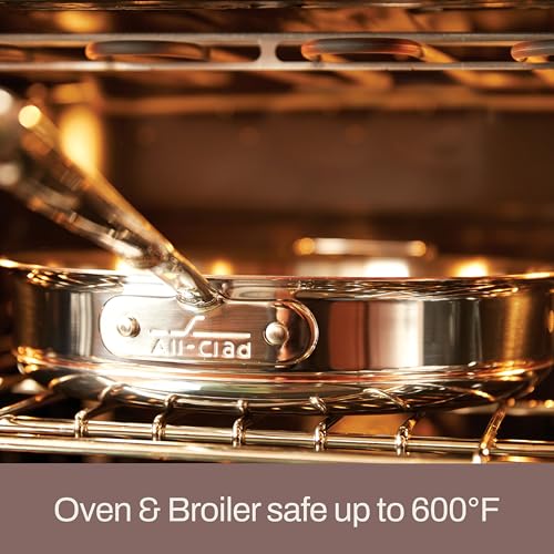 All-Clad Copper Core 5-Ply Stainless Steel Cookware Set, 5 Piece, Induction, Oven Broiler Safe 600F, Pots and Pans, Sauce Pan, Saute Pan, Cookware, Silver - Image 5