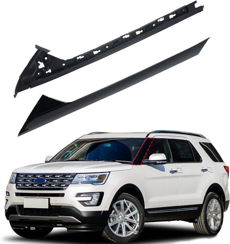 KARPAL Windshield A-Pillar Trim Molding for 2011-2019 Ford Explorer - Front Left, Right, Outer & Inner - Image 2