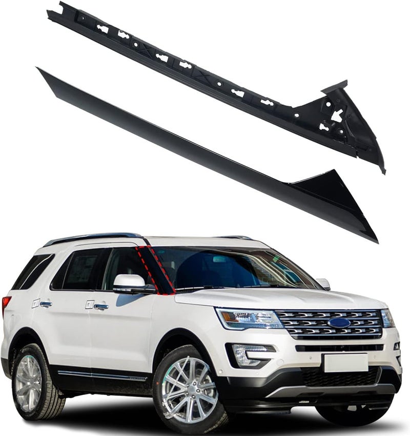 KARPAL Windshield A-Pillar Trim Molding for 2011-2019 Ford Explorer - Front Left, Right, Outer & Inner - Image 3