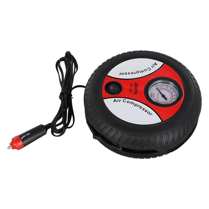 Tire Inflator Pump - 12V Mini Round Electric Air Compressor for Car Tire Inflator Efficiency (X-Large)