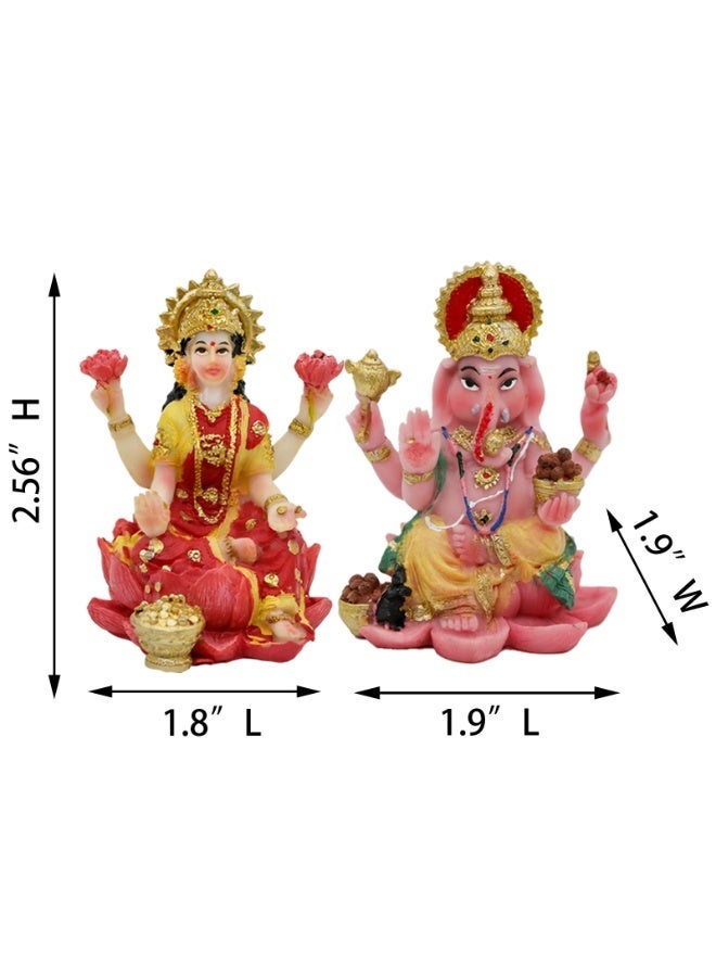 alikiki Indian God Ganesh Lakshmi Statue - 2.5”H Hindu God Lord Ganesha Idol for Car Decor Goddess Laxmi Figurine for Car Dashboard Decor Diwali Gifts Temple Mandir Altar Shrine Pooja Item - Image 5