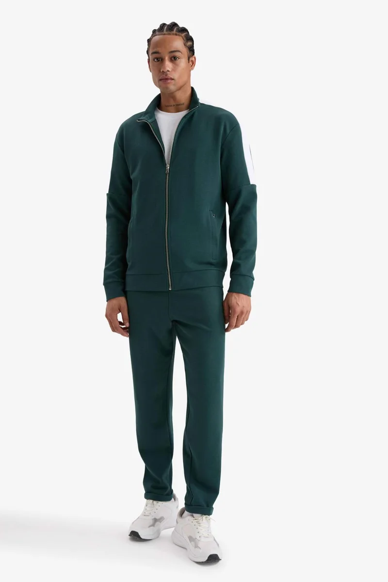 Defacto  Standard Fit Stand Collar Zip-Up Sweatshirt for Men | Best Price UAE