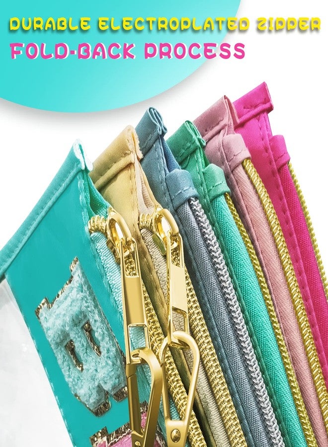 LSxia حقيبة مكياج نايلون شفافة بسحاب من LSxia تشينيل، حقيبة مكياج أنيقة، حقيبة مستحضرات تجميل شفافة، حقيبة سفر مقاومة للماء للنساء (أخضر نعناعي - شاطئ) - Image 4