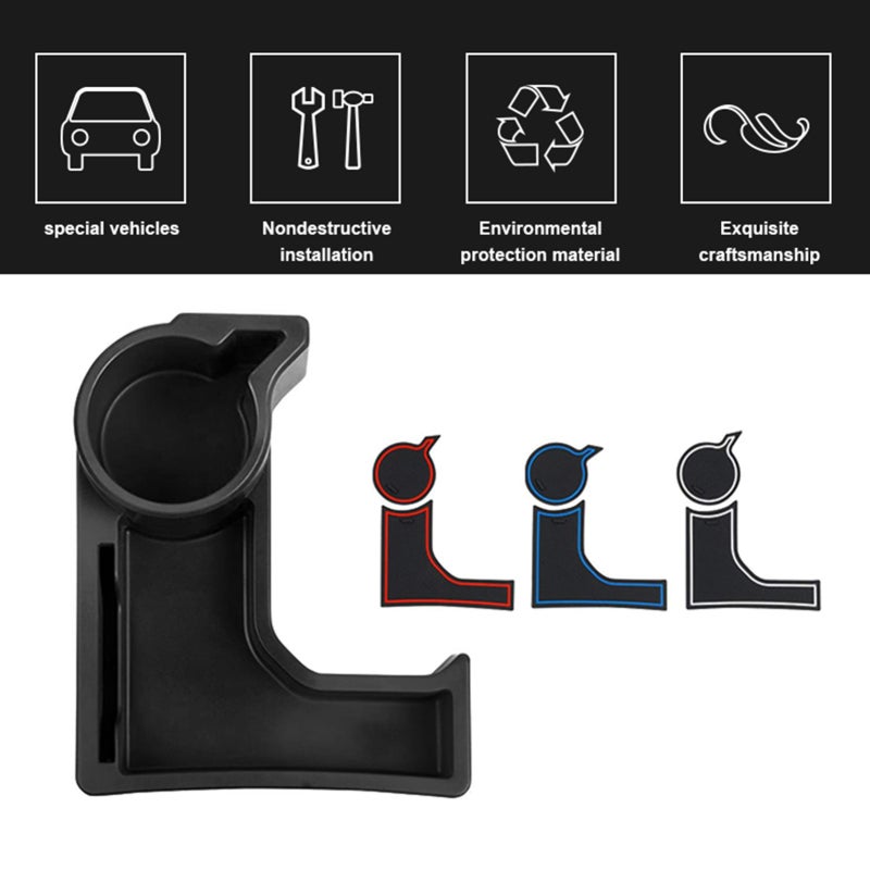 Shift Storage Box Organizer Black Abs Material Magic Tape Design Center Console Tray - No Handbrake Interference For Suzuki Jimny 2019-2020 Automatic Transmission - Image 5