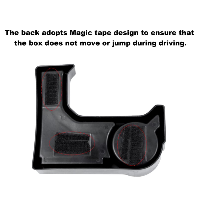 Shift Storage Box Organizer Black Abs Material Magic Tape Design Center Console Tray - No Handbrake Interference For Suzuki Jimny 2019-2020 Automatic Transmission - Image 2