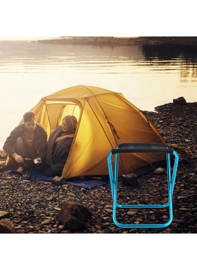 Thoraya Blue Outdoor Mini Folding Stool Portable Camping Aluminum Alloy Foldable Chair for Fishing Climbing Barbecue  - Image 4