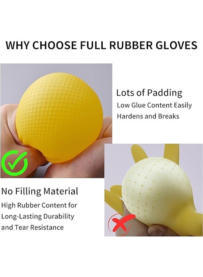 2 Pairs Rubber-Gloves Dishwashing Gloves for Cleaning-Kitchen Long Household Cleaning Gloves Thickened Plastic Latex Wear-Resistant Rubber Gloves for Washing Dishes Wash Clothes Size M Yellow - Image 5