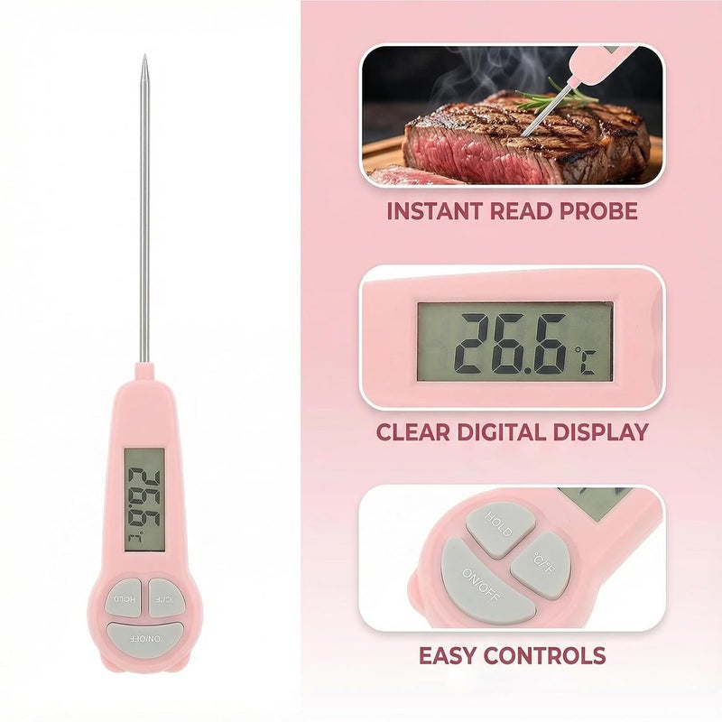 Vosarea Instant Read Digital Meat Thermometer, Food Thermometer for Oven, Grill, Grill and Smoker, Waterproof Probe for Cooking, Grilling, Baking, Measuring - Image 3