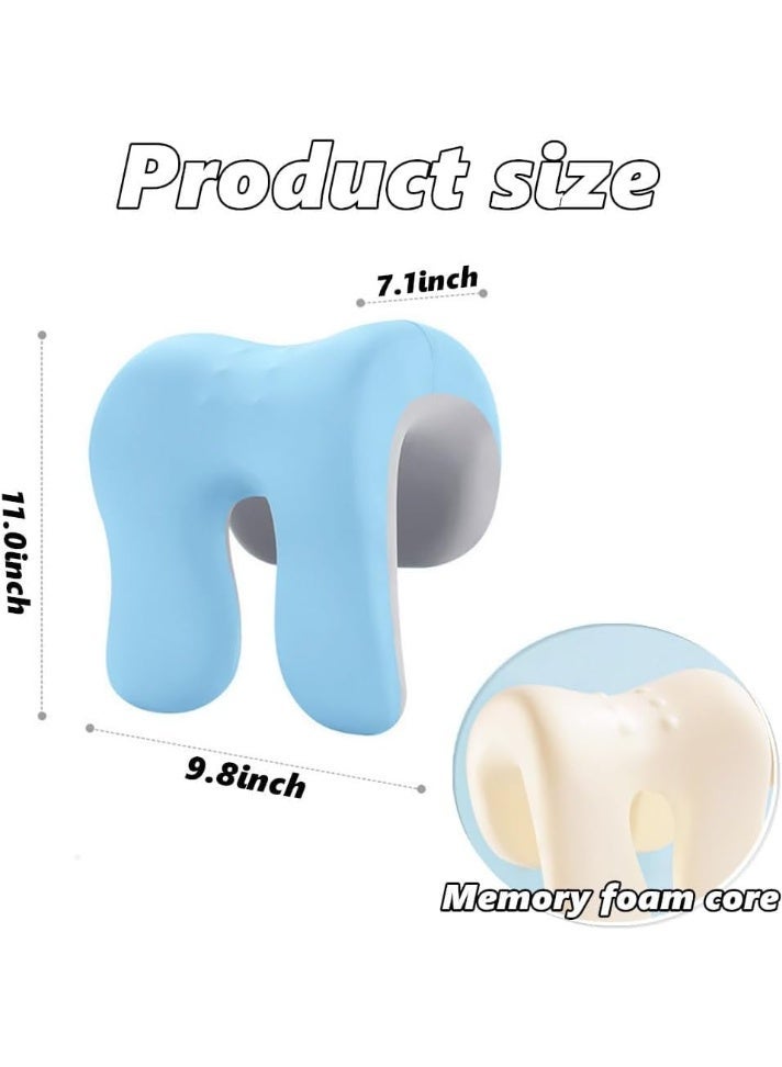 يلا جوي YelaJoy Neck Support Pillow for Office Chair, Memory Foam Desk & Travel Pillow for Napping in Car or Office, U-Shaped Design with Washable Cover, Posture Correction for Long Sitting - Image 2