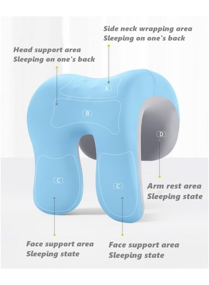 يلا جوي YelaJoy Neck Support Pillow for Office Chair, Memory Foam Desk & Travel Pillow for Napping in Car or Office, U-Shaped Design with Washable Cover, Posture Correction for Long Sitting - Image 3