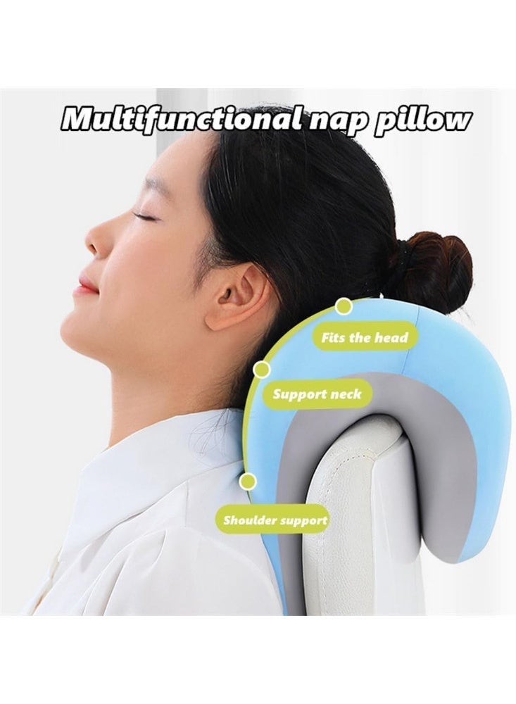 يلا جوي YelaJoy Neck Support Pillow for Office Chair, Memory Foam Desk & Travel Pillow for Napping in Car or Office, U-Shaped Design with Washable Cover, Posture Correction for Long Sitting - Image 4