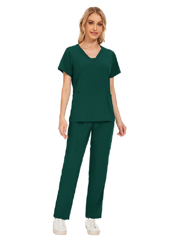 Gasin Medical Scrub, Women's Medical Scrub, Green, Medical Uniform, Medical Scrub Set  - Image 1