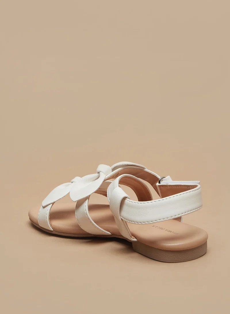 فلورا بيلا من شو إكسبرس Girls Bow Accent Sandals with Hook and Loop Closure