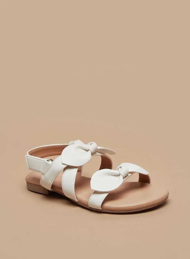 فلورا بيلا من شو إكسبرس Girls Bow Accent Sandals with Hook and Loop Closure
