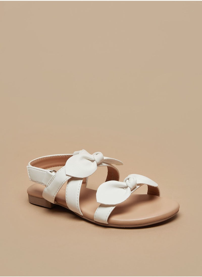 Flora Bella By Shoexpress - Girls Bow Accent Sandals with Hook and Loop Closure - Image 1