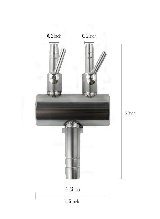 bnafes 2Pcs 2-Way Air Flow Control Lever Valve with Airline Tubing Connector for Aquarium, Fish Tank - Image 2