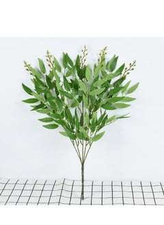 Angmei 3pcs Artificial plant Eucalyptus leaves willow leaves fake flowersgreen plant leaves simulation pot flower bouquet Green,Artificial Woven Vines ,For Desk Decoration, Offices And Dormitories, Season Decoration, Party, Festival, Birthday Party Decoration At Home, Hotel, Restaurant, Living Room, Bedroom, Kitchen And Garden,Green Decoration  - Image 4