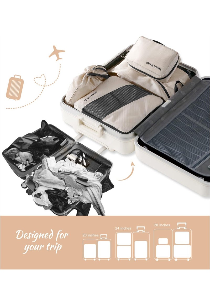 6 Pack Lightweight Travel Packing Cubes with Toiletry and Shoe Bags Compression Organizers for Suitcases - Image 4