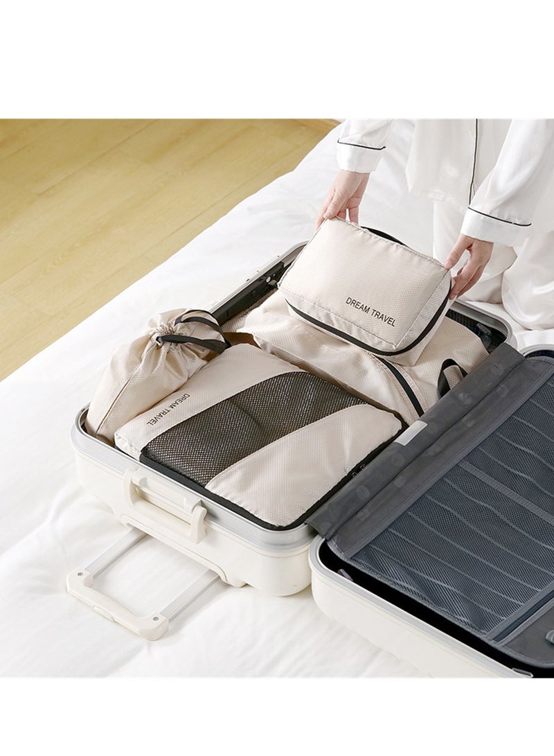 6 Pack Lightweight Travel Packing Cubes with Toiletry and Shoe Bags Compression Organizers for Suitcases - Image 2