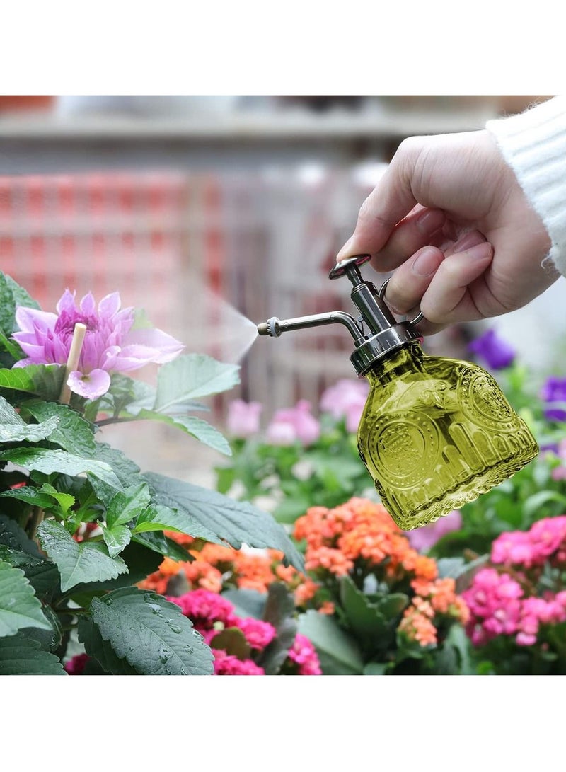 سيوسي زجاجة نباتية زجاجية 200 مل ، زجاجة رش عتيقة مع مضخة علوية ، بخاخ زهور حديقة ضباب ناعم علبة سقي صغيرة للزينة هدية للنباتات المنزلية النضرة في الهواء الطلق (أصفر) - Image 2
