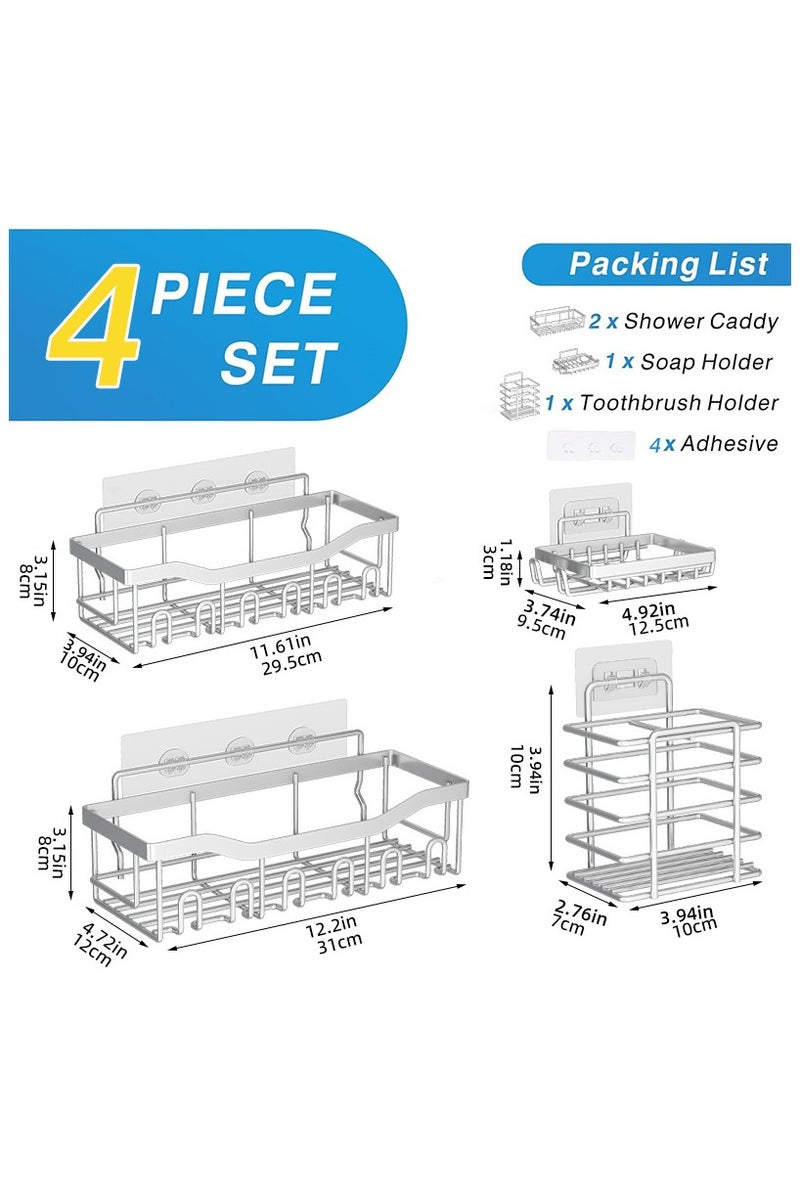 No-Screw Bathroom Storage Rack Set