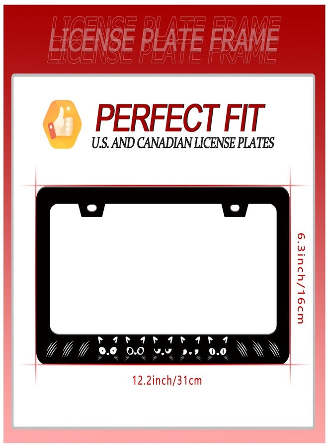 UNINDREM Black Cat License Plate Frame Funny Kitten Pet Stainless Steel License Plate Frames Rust-Proof Auto Parts Decoration with Screws License Plate Holder for Men Women Youth 12x6 Inch - Image 3