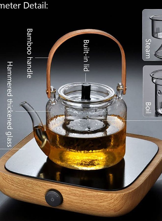 Glass Teapot, 1000ML Heat Resistant Tea Pot, Stovetop Safe Glass Teapot, Teapots with Removable Tea Infuser, Blooming and Loose Leaf Tea Maker, 2-in-1  - Image 5
