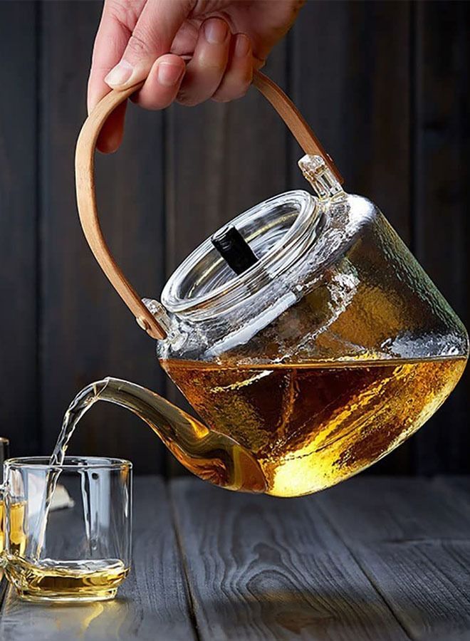 Glass Teapot, 1000ML Heat Resistant Tea Pot, Stovetop Safe Glass Teapot, Teapots with Removable Tea Infuser, Blooming and Loose Leaf Tea Maker, 2-in-1  - Image 2