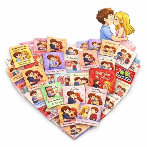 Brandian 48 Mini Love Cards for Couples | Cute Romantic & Funny Greeting Cards (3×3 Inch) | Love Notes, Thank You Cards, Postcards & Notecards for Valentine’s Day & Gifting - Image 1