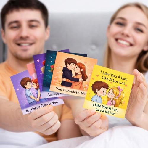 Brandian 48 Mini Love Cards for Couples | Cute Romantic & Funny Greeting Cards (3×3 Inch) | Love Notes, Thank You Cards, Postcards & Notecards for Valentine’s Day & Gifting - Image 5