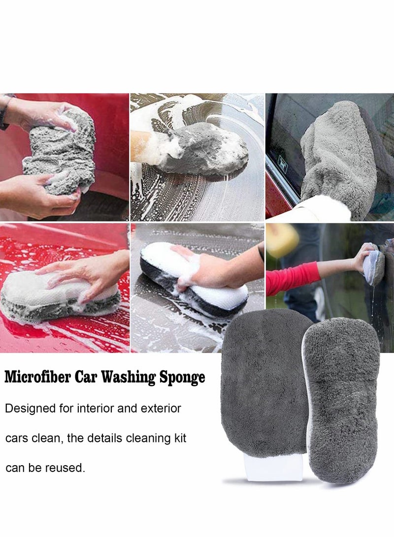 Excefore Car Wash Cleaning Kit, 10PCS Care Clean Tools, Wheel Brushes for Tyre, Microfiber Washing Towels Detailed Interior & Exterior Car, Motorcycle, Bicycle, Van Truck - Image 3