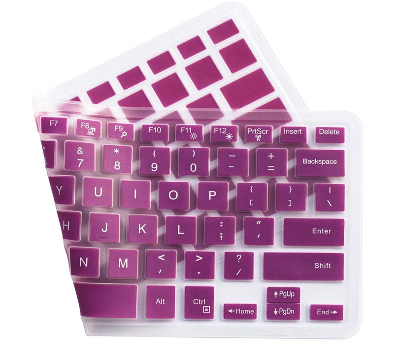UHamn Keyboard Skin Compatible for 2018 Dell Inspiron 13 5000 Series 5368 5378 5379; 13.3" Dell Inspiron 7000 Series 7373 7375; 15.6" Dell Inspiron 15 5000 7000 Series 5579 7569 (Purple) - No Numeric Keypad - Image 4