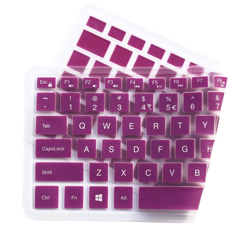 UHamn Keyboard Skin Compatible for 2018 Dell Inspiron 13 5000 Series 5368 5378 5379; 13.3" Dell Inspiron 7000 Series 7373 7375; 15.6" Dell Inspiron 15 5000 7000 Series 5579 7569 (Purple) - No Numeric Keypad - Image 3
