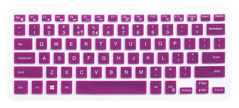 UHamn Keyboard Skin Compatible for 2018 Dell Inspiron 13 5000 Series 5368 5378 5379; 13.3" Dell Inspiron 7000 Series 7373 7375; 15.6" Dell Inspiron 15 5000 7000 Series 5579 7569 (Purple) - No Numeric Keypad - Image 1