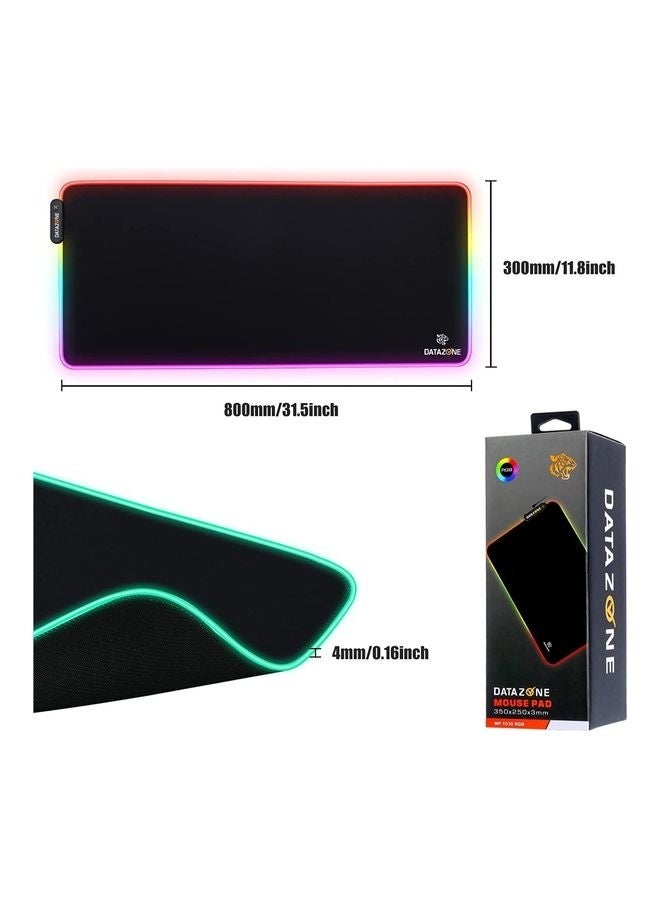Datazone Gaming RGB Mouse Pad 80x30 cm – Soft Surface with Anti-Slip Rubber Base – 15 Lighting Modes – Waterproof – Optimized for Gaming and Office Use - Image 1