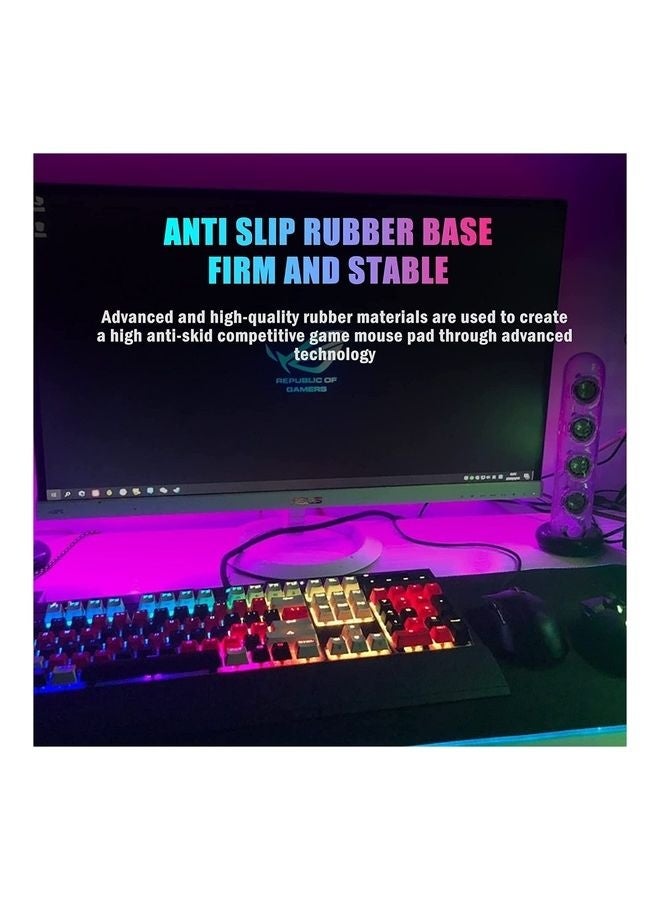 Datazone Gaming RGB Mouse Pad 80x30 cm – Soft Surface with Anti-Slip Rubber Base – 15 Lighting Modes – Waterproof – Optimized for Gaming and Office Use - Image 3