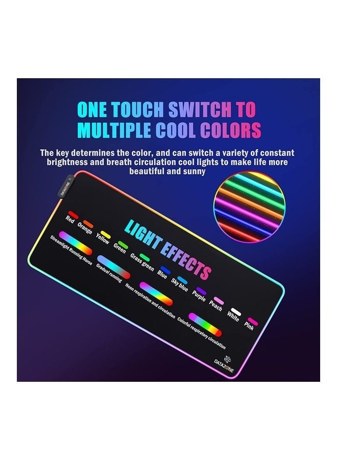 Datazone Gaming RGB Mouse Pad 80x30 cm – Soft Surface with Anti-Slip Rubber Base – 15 Lighting Modes – Waterproof – Optimized for Gaming and Office Use - Image 4