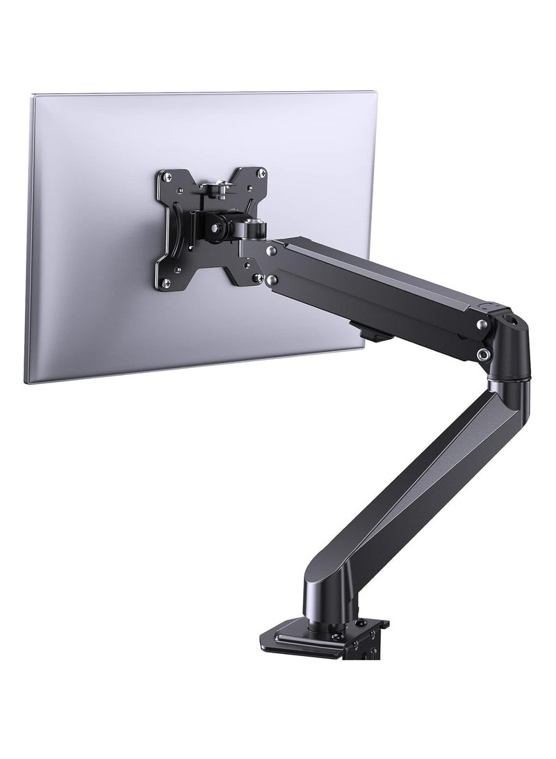 ELTRAZONE Single Monitor Mount – Gas Spring Monitor Arm with Full Motion, Adjustable Mount, VESA Bracket, Fits 17 to 27 Inch Monitors, Holds up to 14.3 lbs – Ergonomic, Flexible Desk Stand for Enhanced Comfort & Space-Saving - Image 1