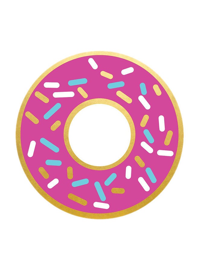 NIBEMINENT 25-Piece Donut Shape Tattoo Sticker Pink/Yellow - Image 1