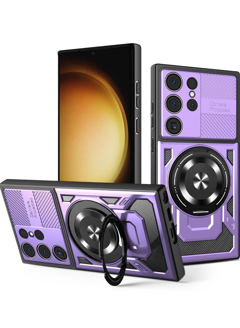 Case Cover Shock Resistant Protect Camera TPU + PC Compatible with Samsung Galaxy S23 Ultra (Purple)