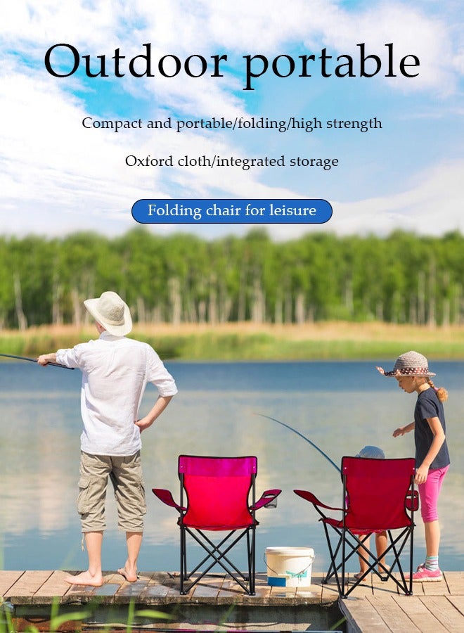 DUNISO كرسي تخييم قابل للطي مع مساند للذراع وحامل أكواب، كراسي شاطئ محمولة مع حقيبة حمل، كراسي تخييم خارجية، للتخييم، الشاطئ، النزهات، والفعاليات الخارجية، 50 * 50 * 80 سم - Image 3